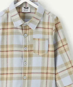 Chemise bleue bébé garçon à carreaux
