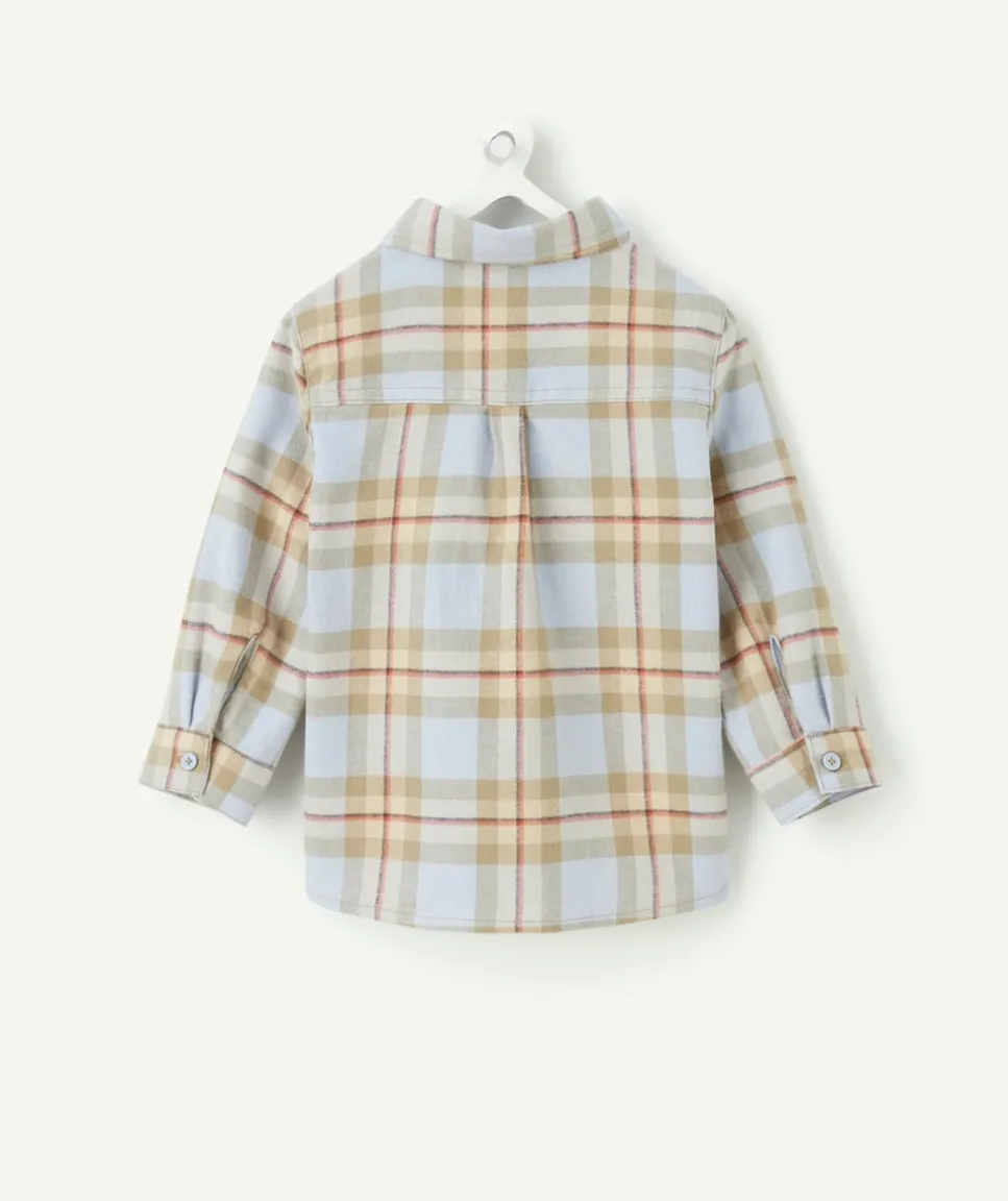 Chemise bleue bébé garçon à carreaux