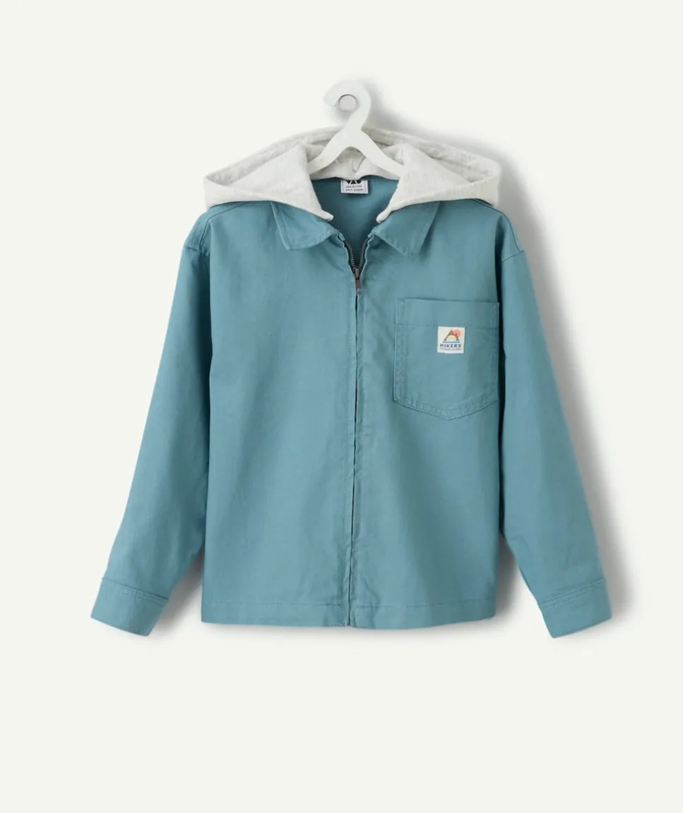 Chemise à capuche garçon bleue