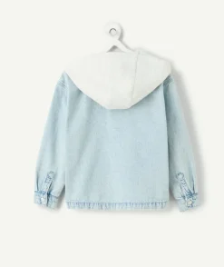 Chemise à capuche garçon denim bleu