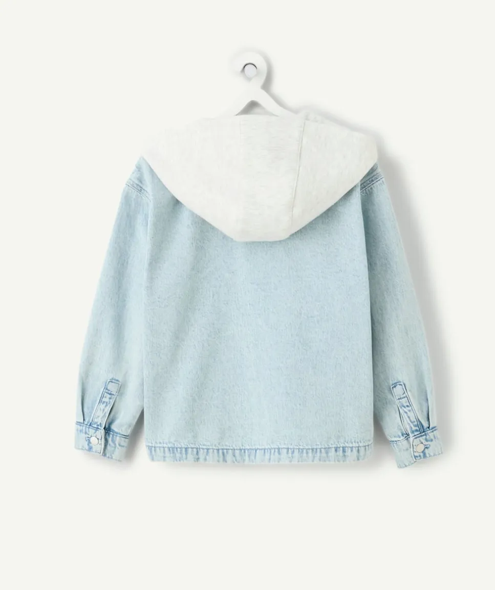 Chemise à capuche garçon denim bleu