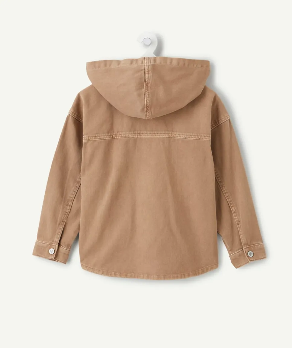 Chemise à capuche garçon marron