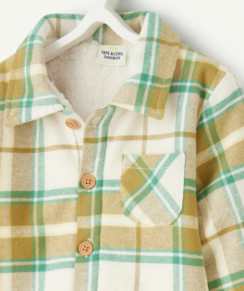 Chemise à carreaux manches longues bébé garçon avec intérieur en sherpa