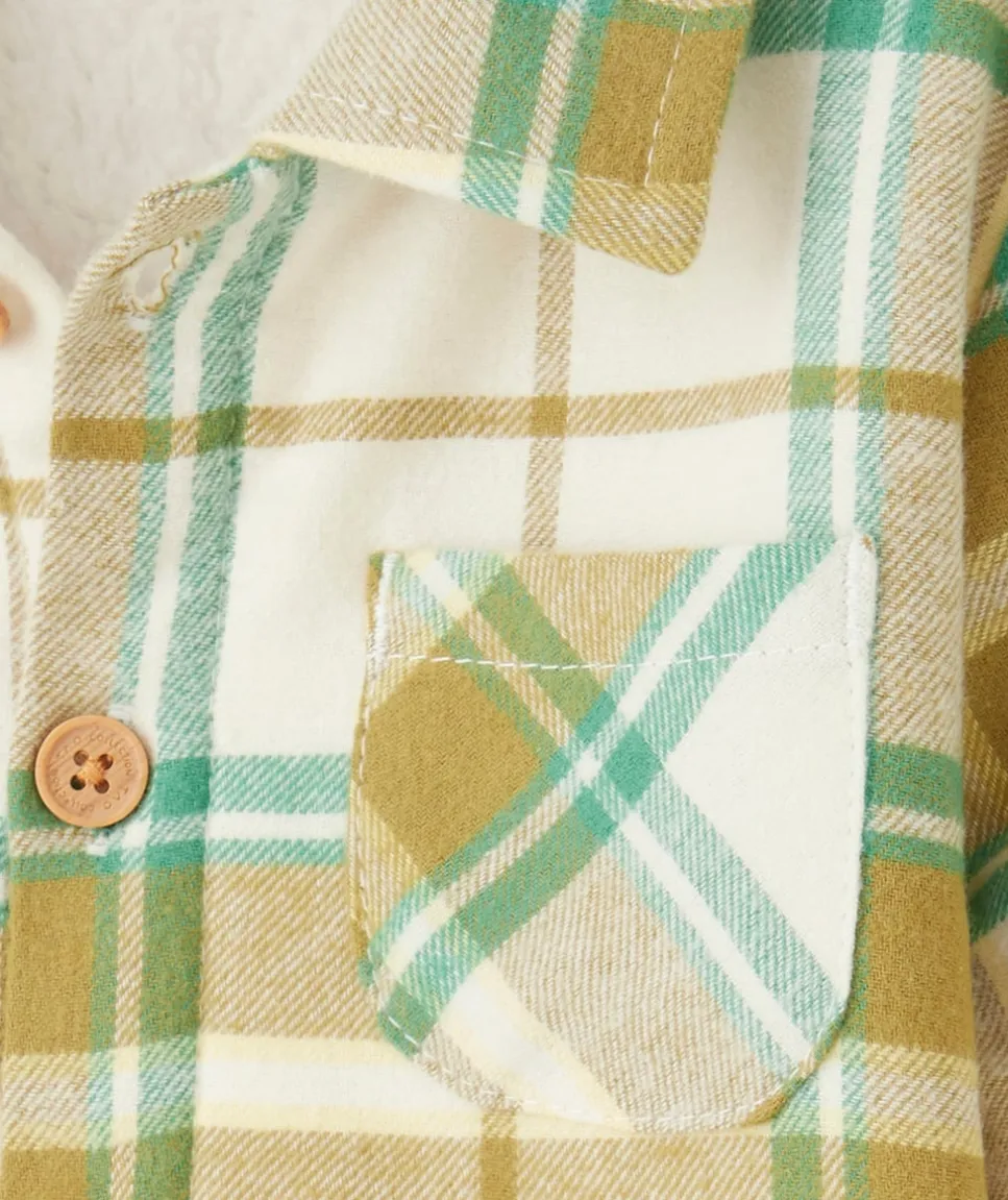 Chemise à carreaux manches longues bébé garçon avec intérieur en sherpa