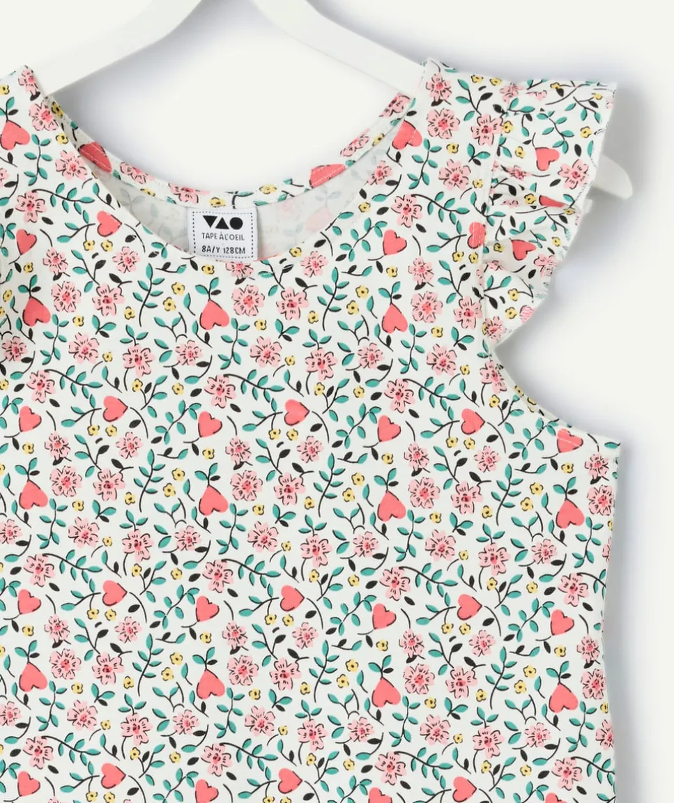 Chemise de nuit fille imprimé floral
