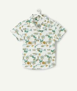 Chemise d'été manches courtes bébé garçon avec imprimé cabanes