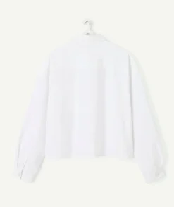 Chemise fille droite blanche