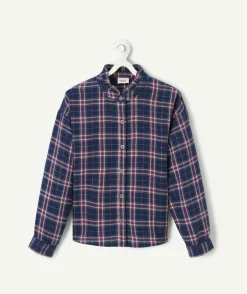 Chemise fille en coton bio à carreaux