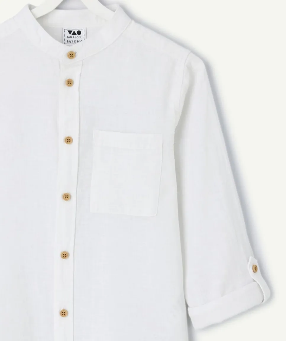 Chemise garçon blanche à boutons