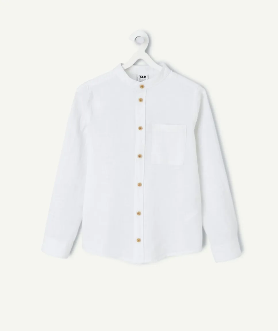 Chemise garçon blanche à boutons