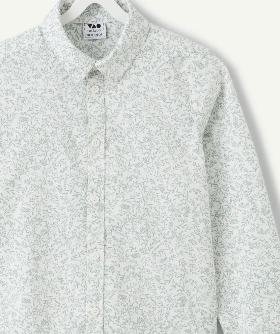 Chemise garçon blanche imprimée