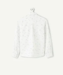 Chemise garçon blanche à pois avec nœud papillon