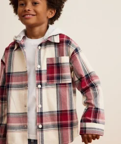 Chemise garçon droit carreaux capuche
