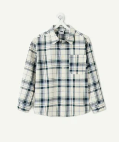 Chemise garçon droite à carreaux