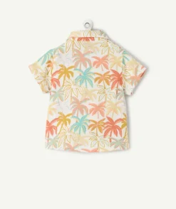 Chemise garçon imprimé palmiers colorés