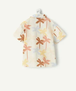Chemise garçon imprimé palmiers en coton