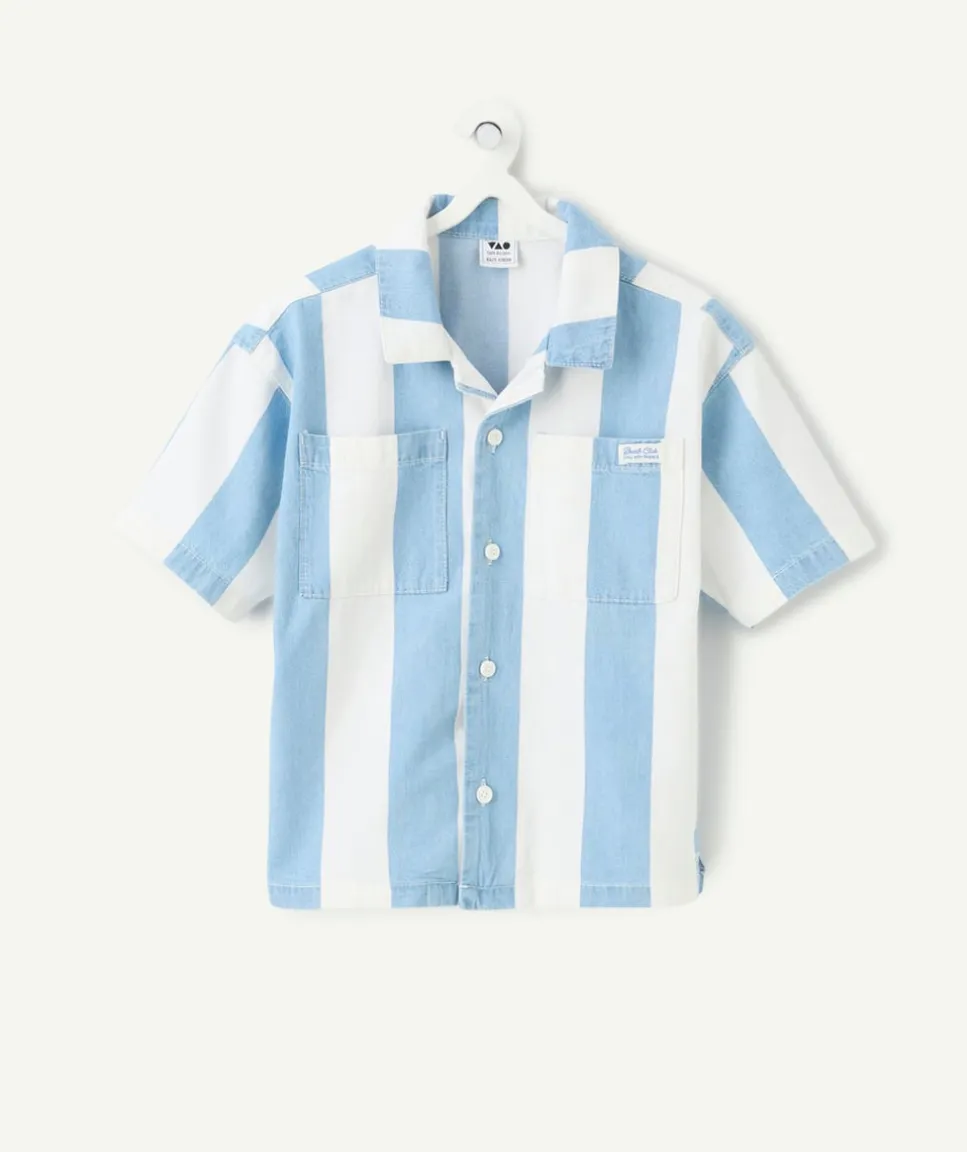 Chemise garçon manches courtes rayée