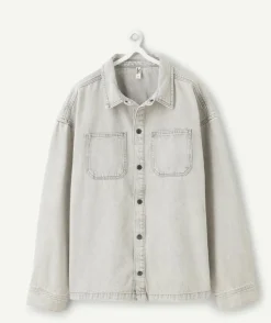 Chemise garçon oversize denim gris