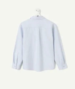 Chemise garçon rayée bleue