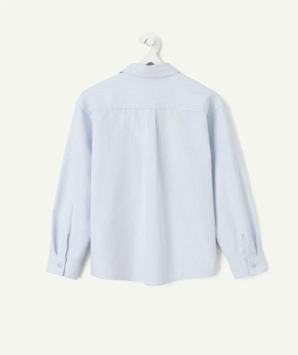 Chemise garçon rayée bleue