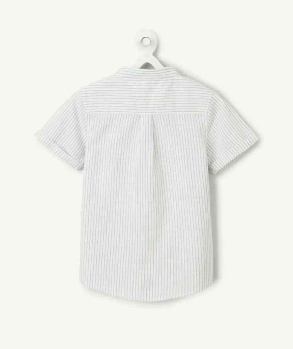 Chemise manches courtes rayée garçon
