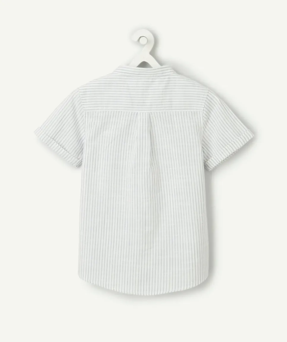 Chemise manches courtes rayée garçon