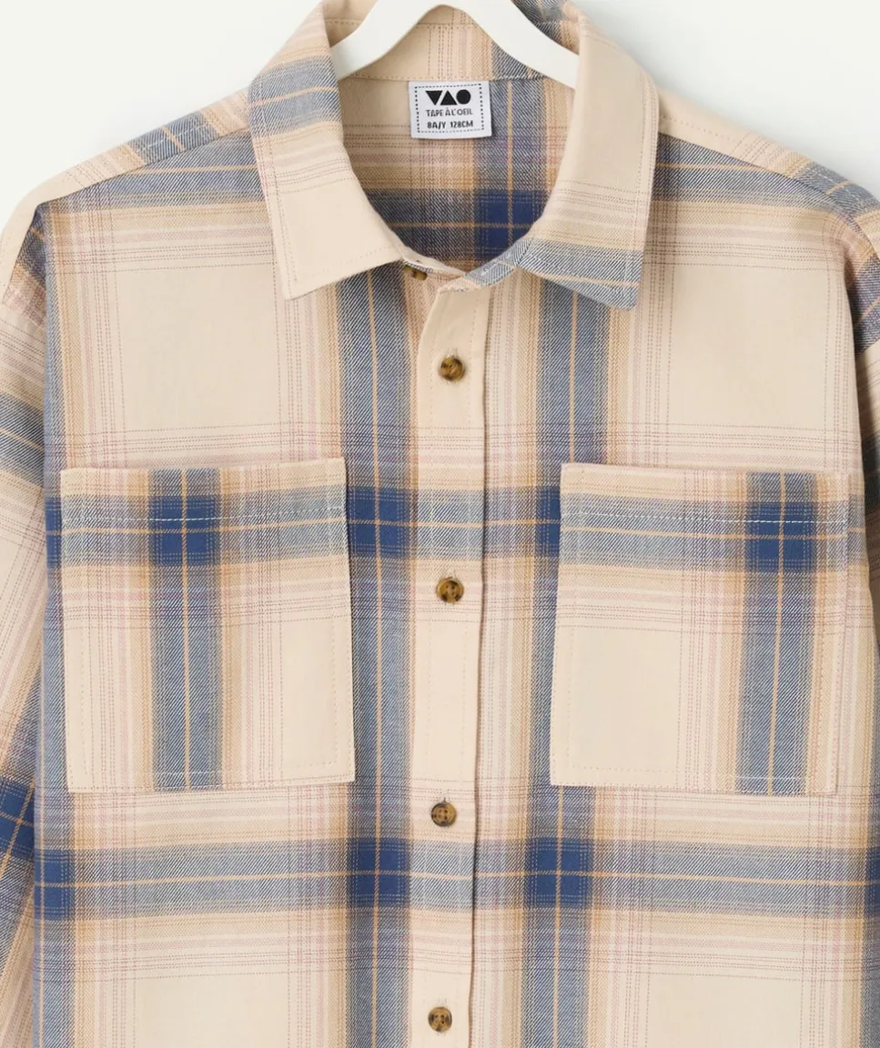 Chemise manches longues à carreaux garçon