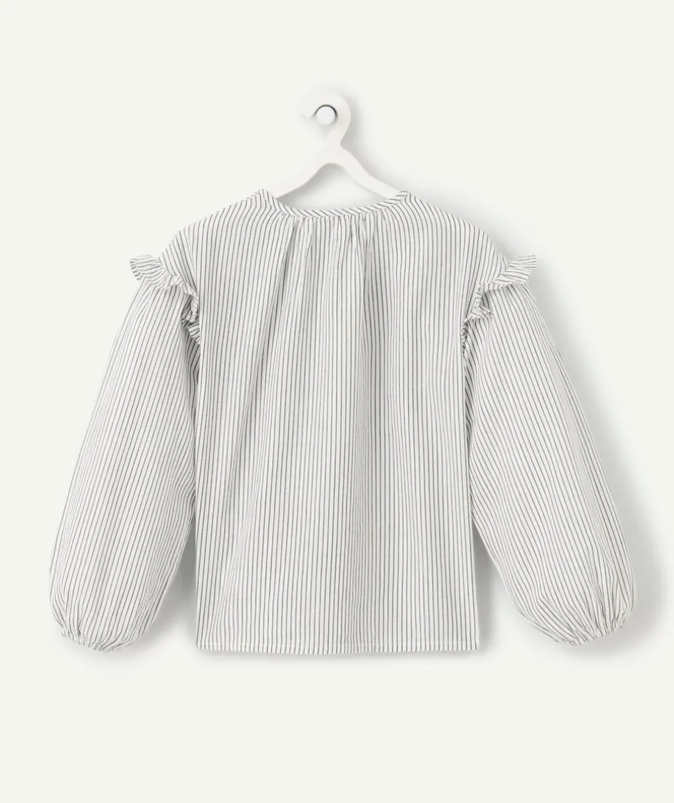 Chemise manches longues fille rayée
