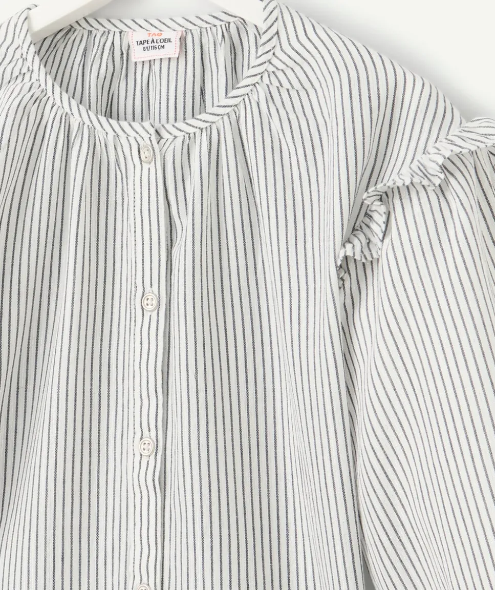 Chemise manches longues fille rayée