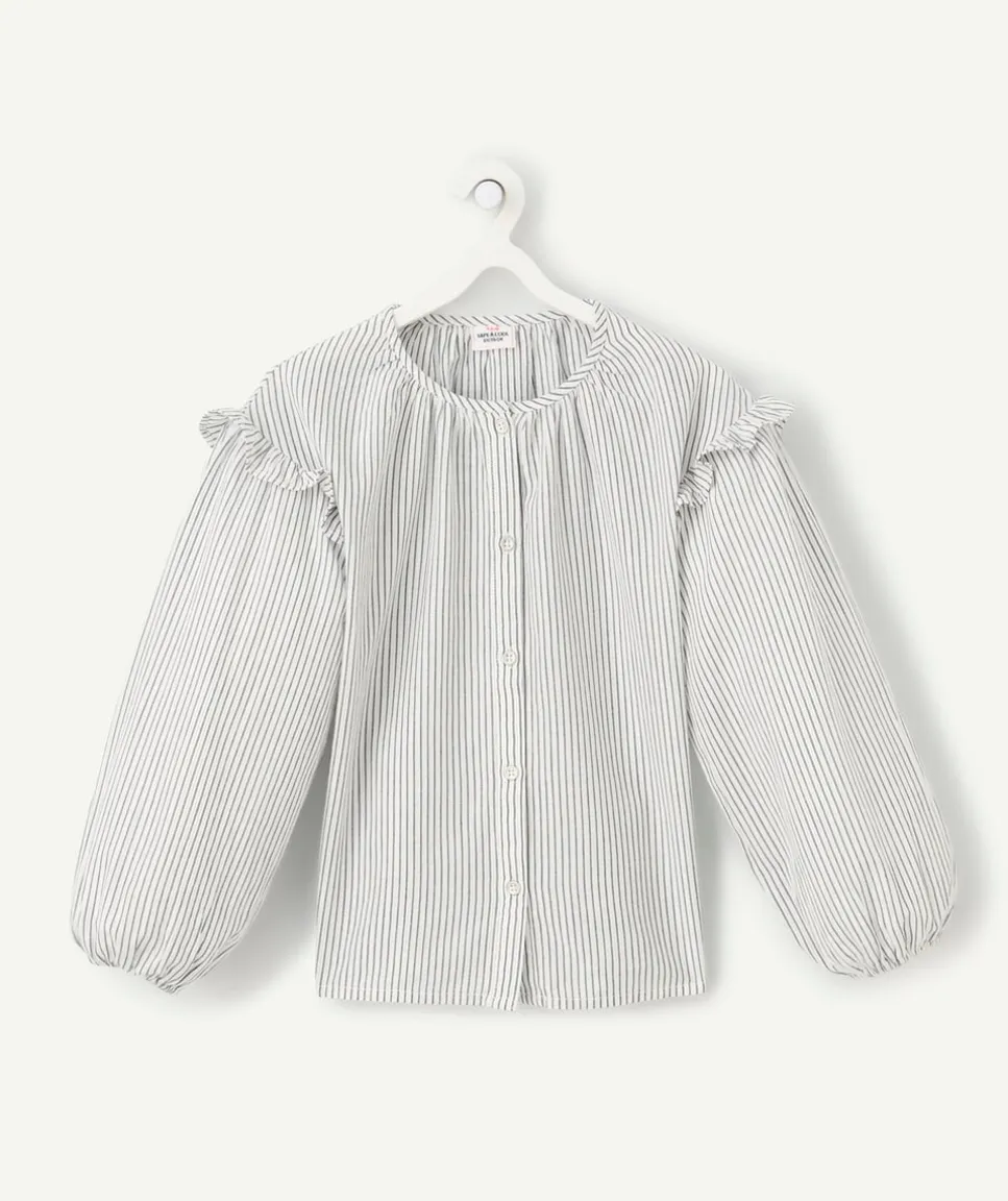 Chemise manches longues fille rayée