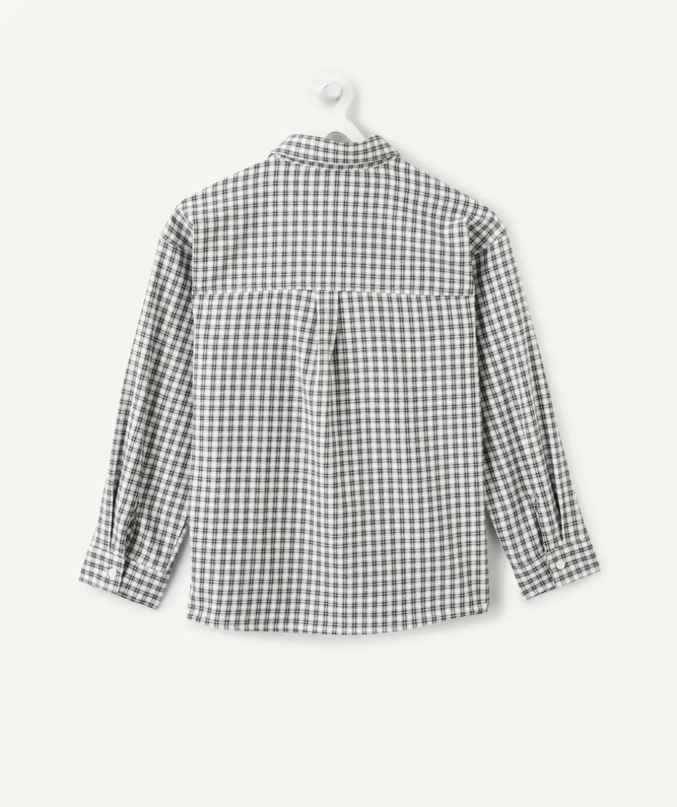 Chemise manches longues garçon à carreaux manches longues