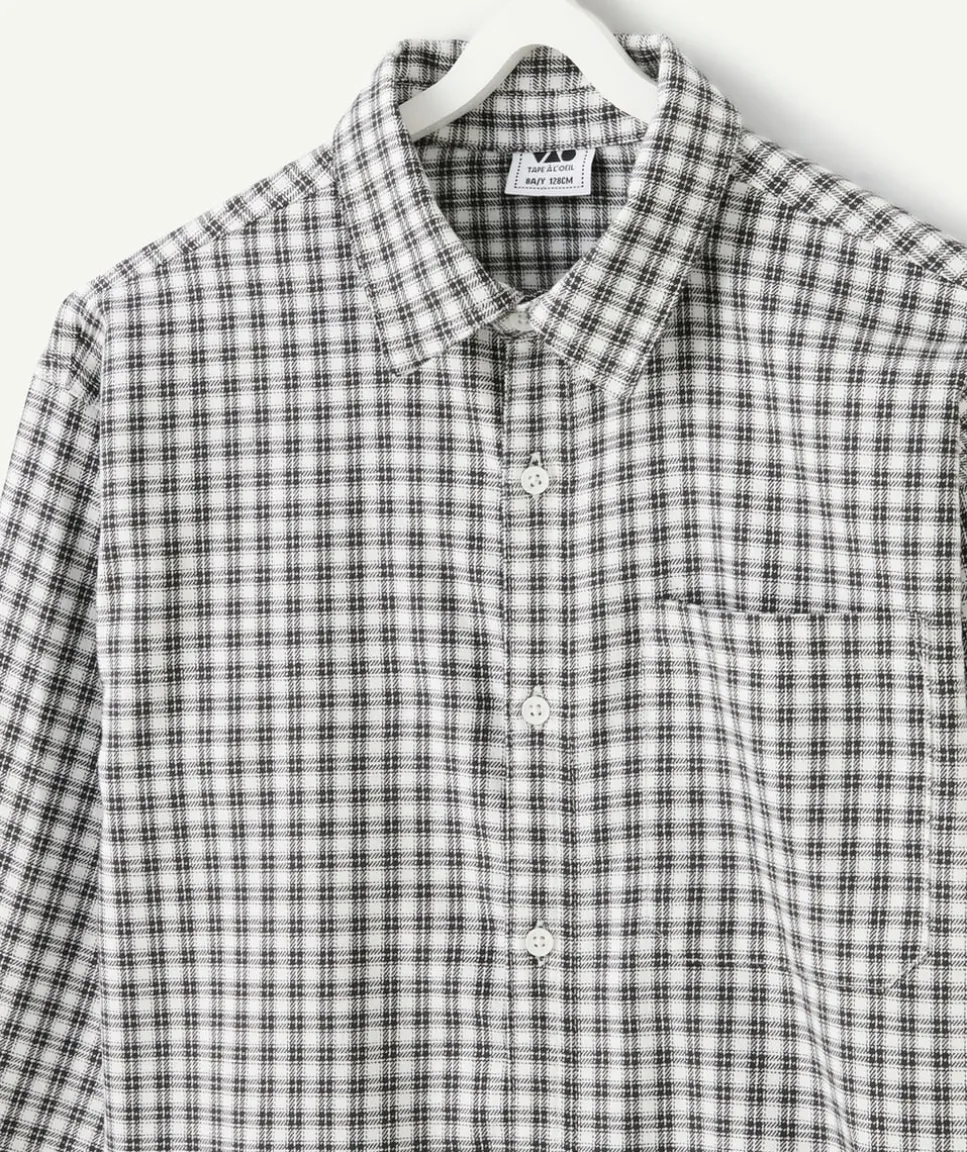 Chemise manches longues garçon à carreaux manches longues