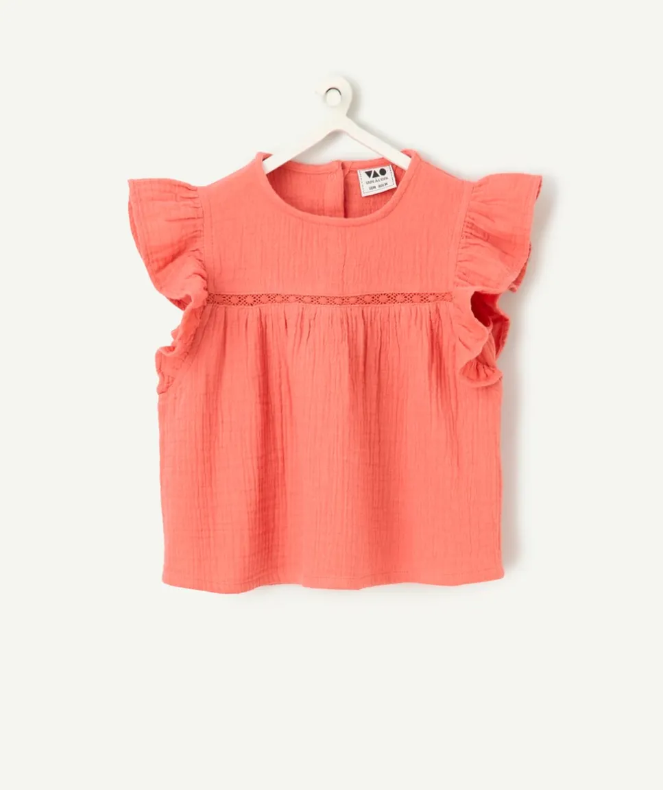 Chemise rose à volants pour bébé fille