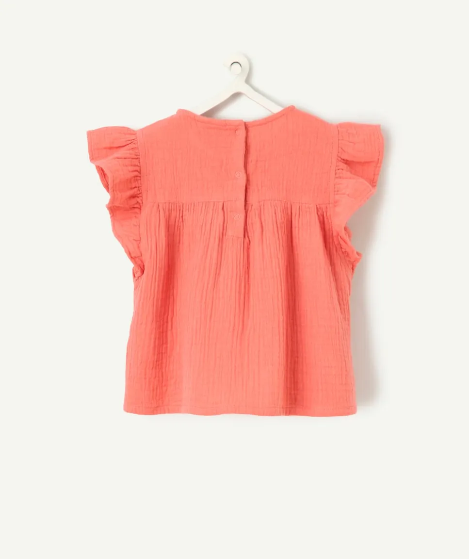Chemise rose à volants pour bébé fille