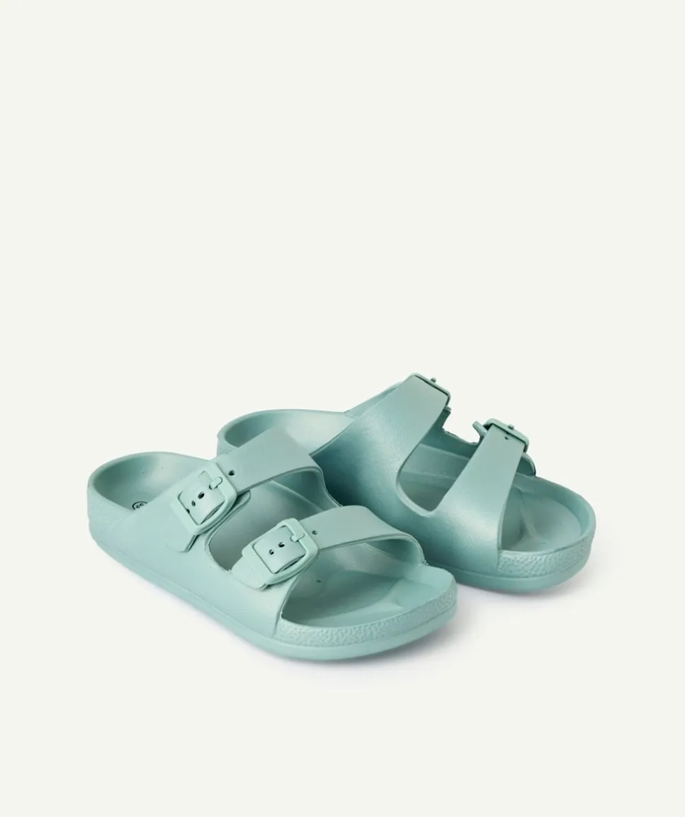 Claquettes turquoise 2 brides pour garçon