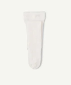 Collants bébé fille blanc motif ajouré