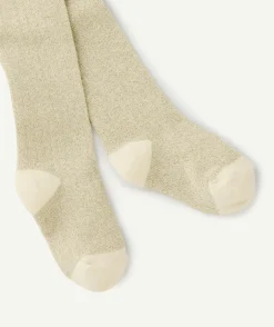 Collants bébé fille en lurex couleur argentée