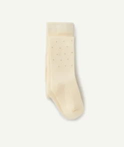 Collants bébé fille à pois couleur dorée