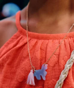 Collier fille couleur dorée avec pendentif