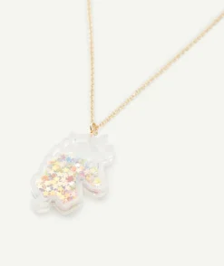 Collier fille couleur dorée avec licorne