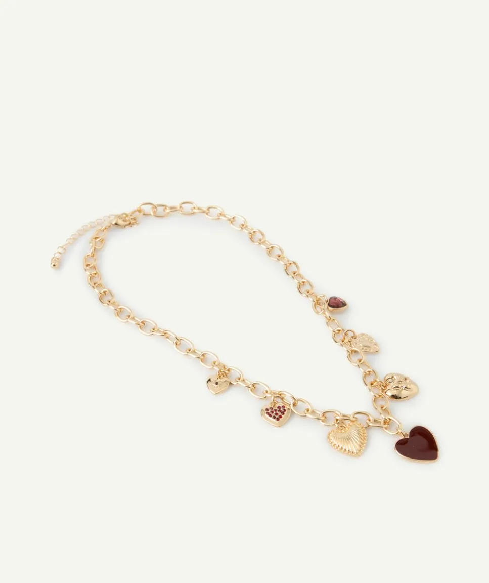 Collier fille couleur dorée pendentifs