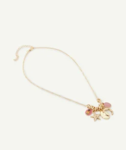 Collier fille pendentifs couleur dorée