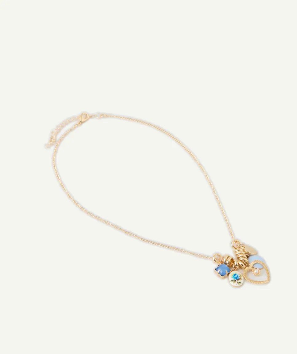 Collier fille pendentifs couleur dorée