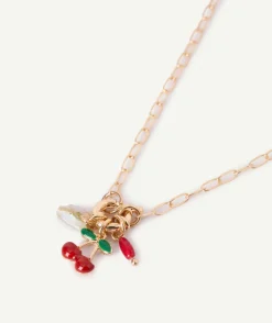 Collier fille pendentifs couleur dorée