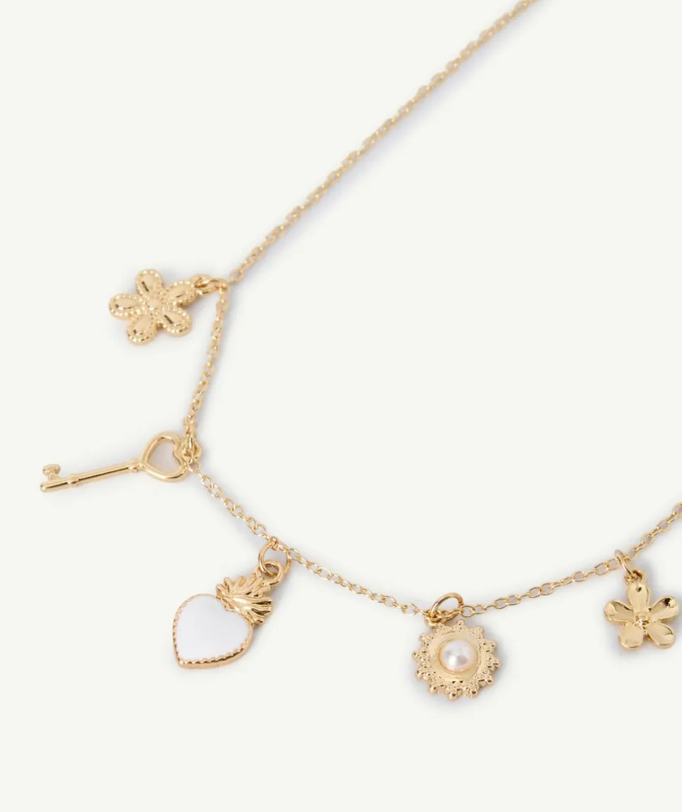 Collier fille pendentifs couleur dorée fantaisie