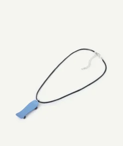 Collier garçon pendentif skate bleu réglable