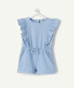 Combinaison bébé fille bleu à volants