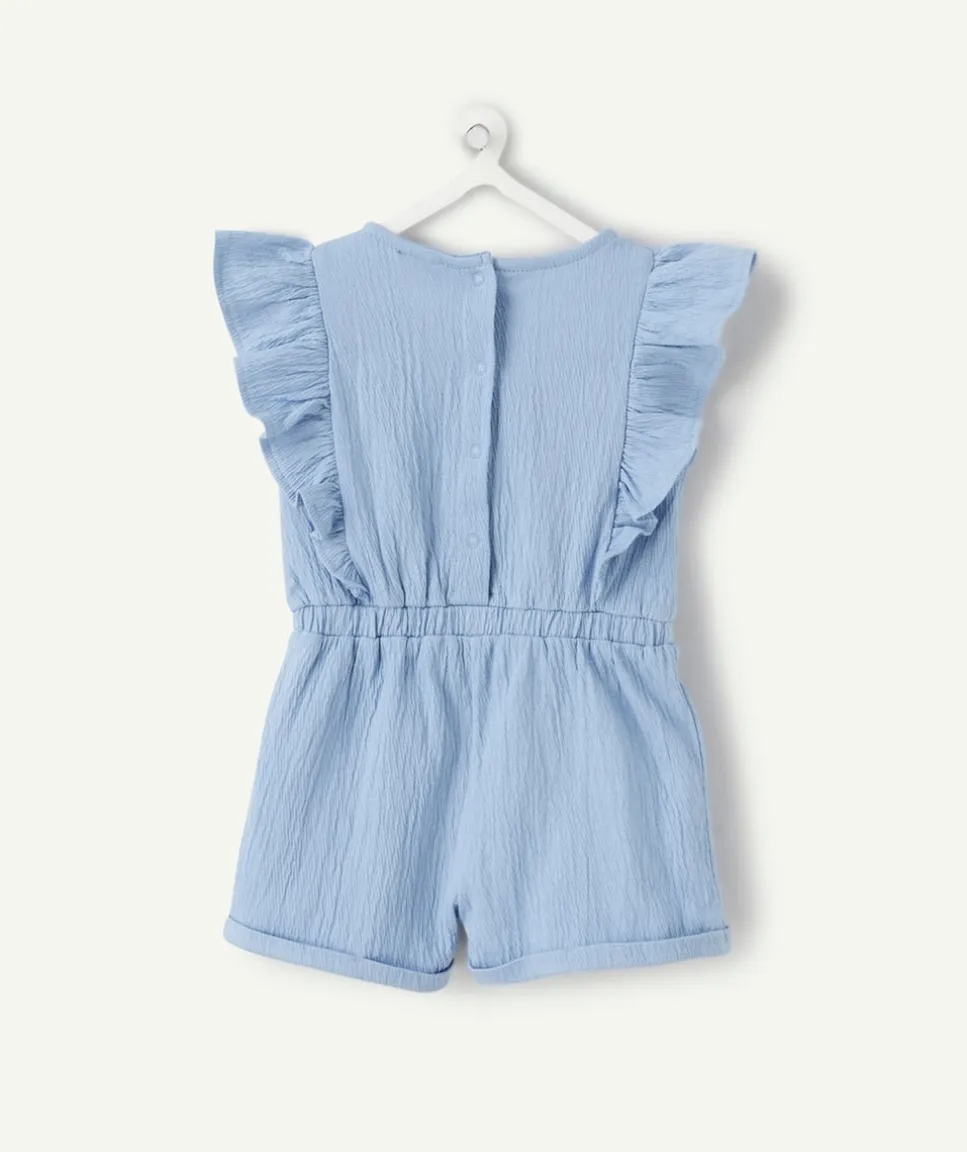 Combinaison bébé fille bleu à volants