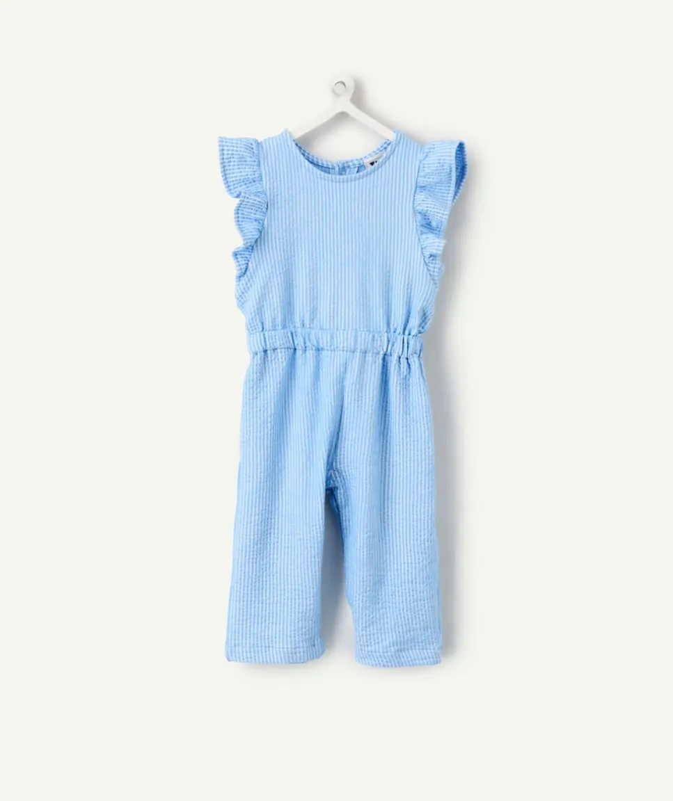 Combinaison bébé fille bleu à volants
