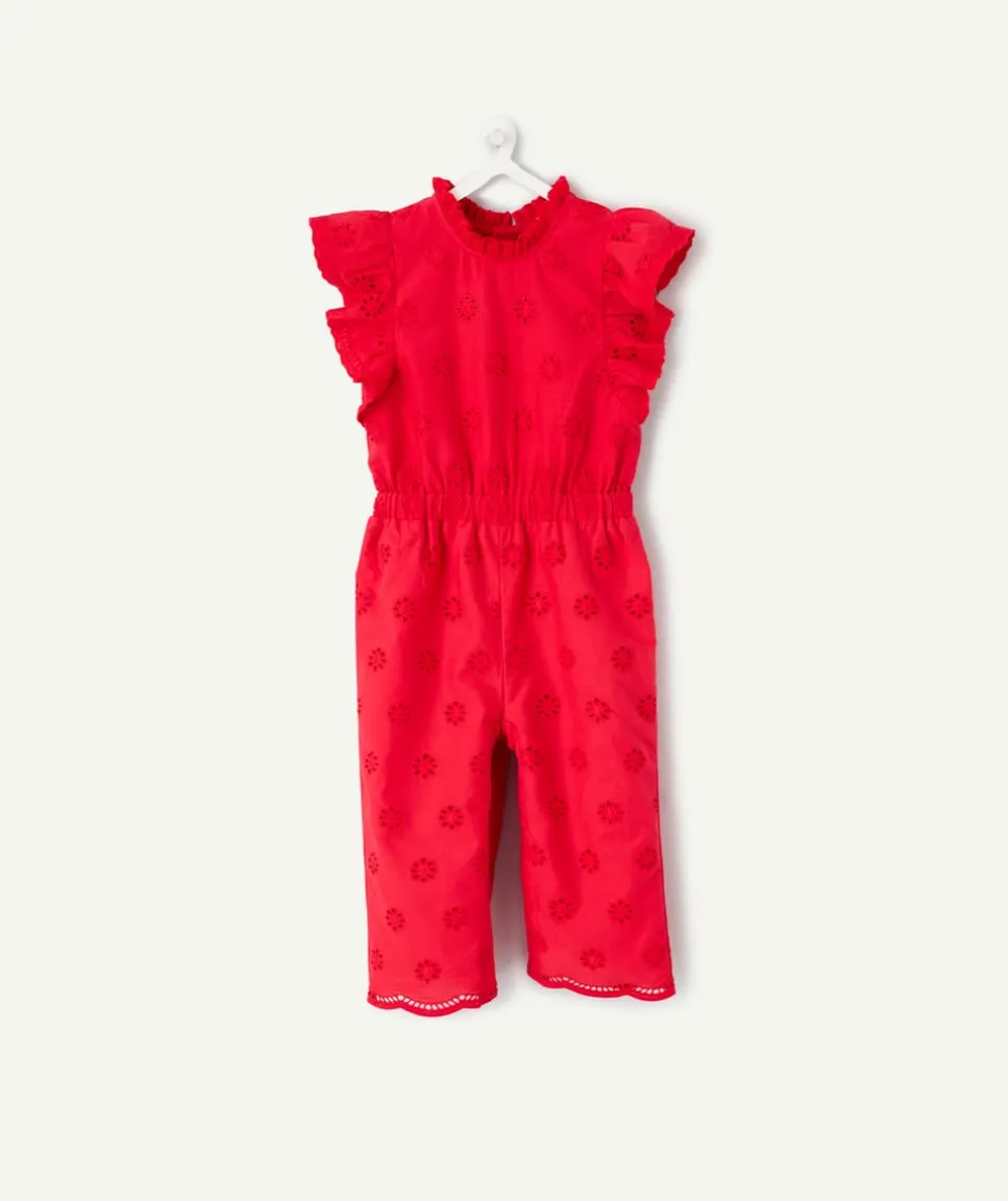 Combinaison bébé fille broderie rouge